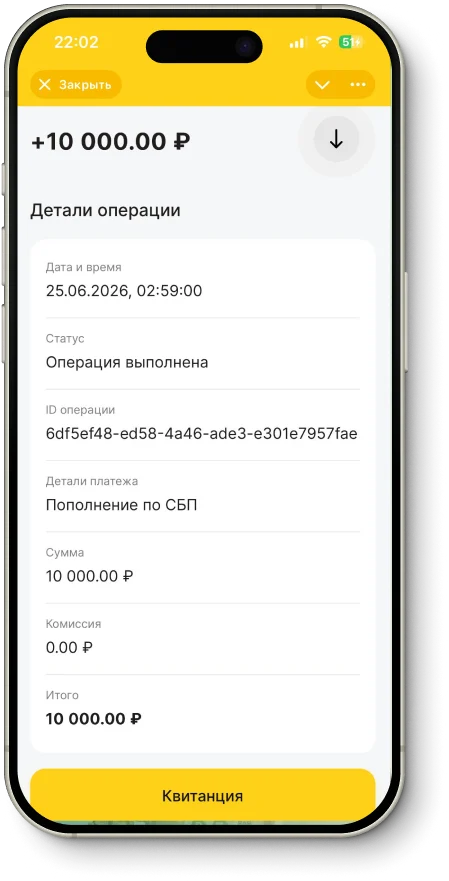 Экран пополнения Картона рублями