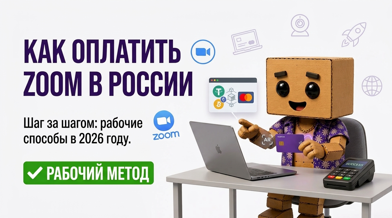Zoom в России: как платить без отказов через виртуальную карту Картон