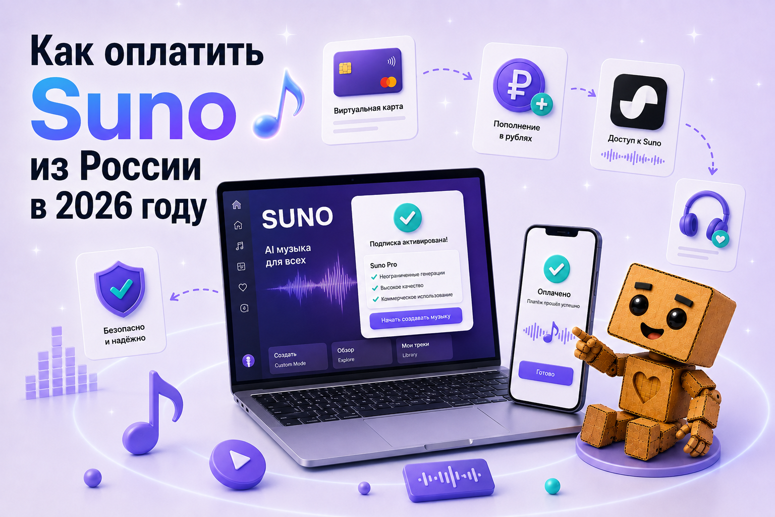Как оплатить Suno из России в 2026 году