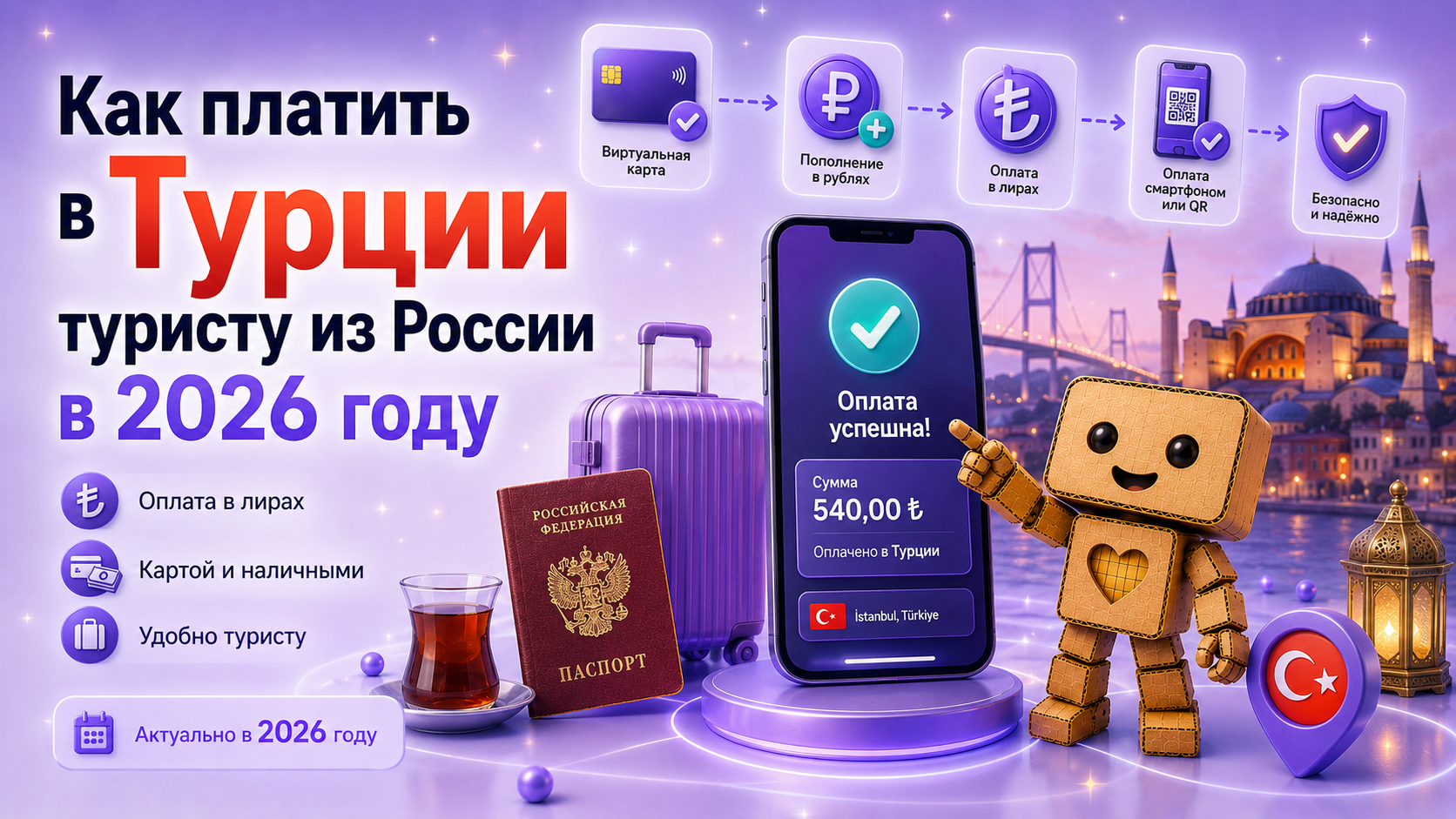 Как платить в Турции туристу из России в 2026 году