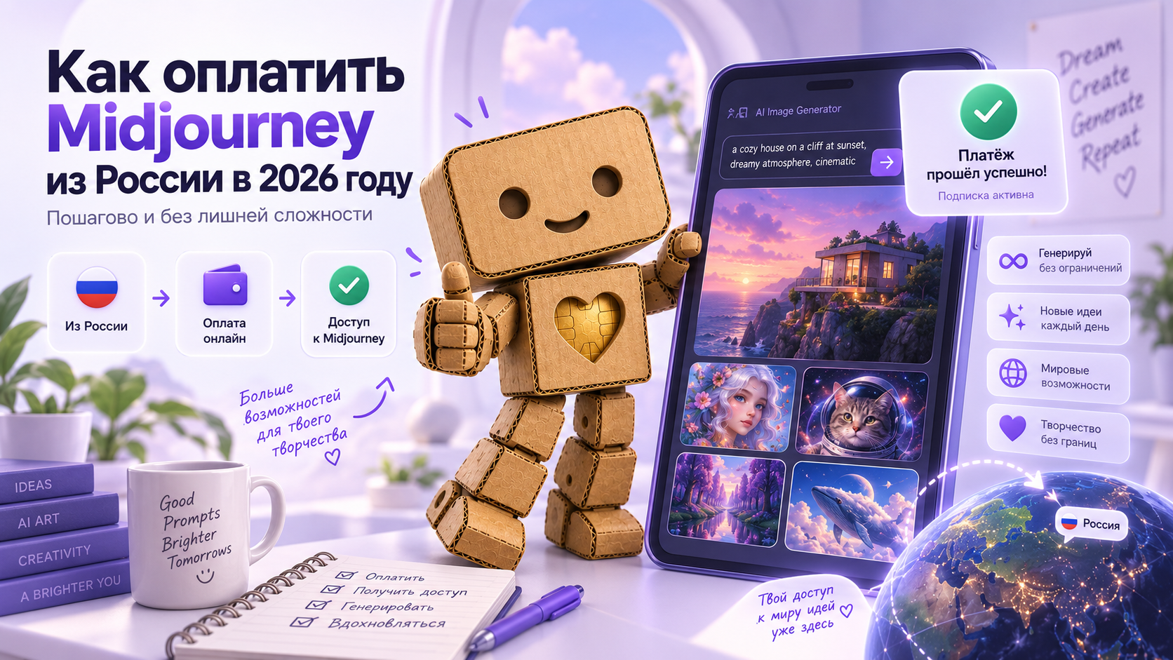 Как оплатить Midjourney из России в 2026 году