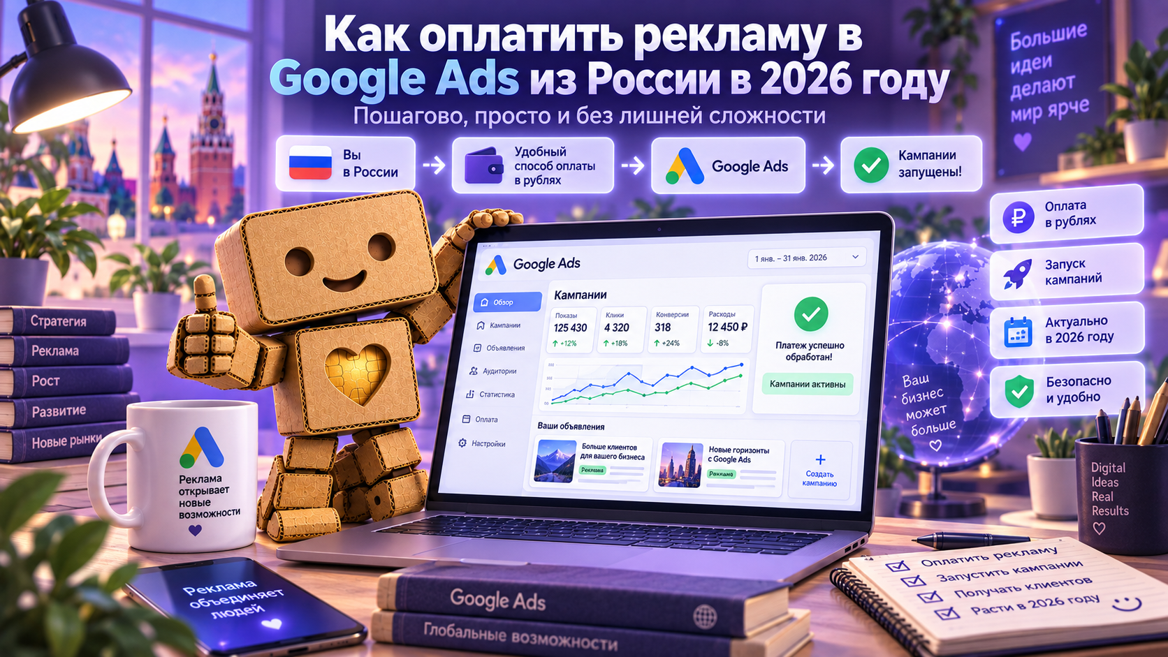 Как оплатить рекламу в Google Ads из России в 2026 году